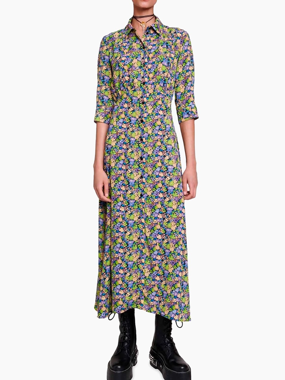 Maje Long Floral Dress Size 34
